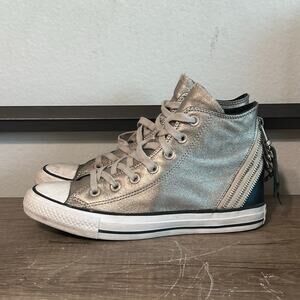 Converse Chuck Taylor All-Star Tri Zip High Top Women’s Shoes Size 7 Silver